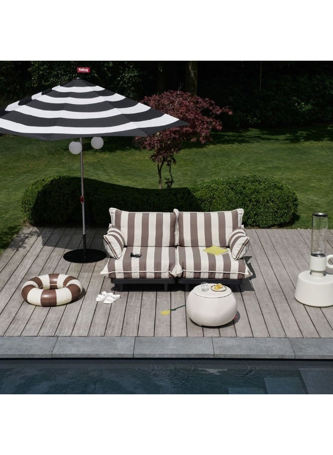 Fatboy Paletti 3-Seater Outdoor Sofa with Footstool (Stripe Cacao)  280 x 190 x 90 cm - Image 4